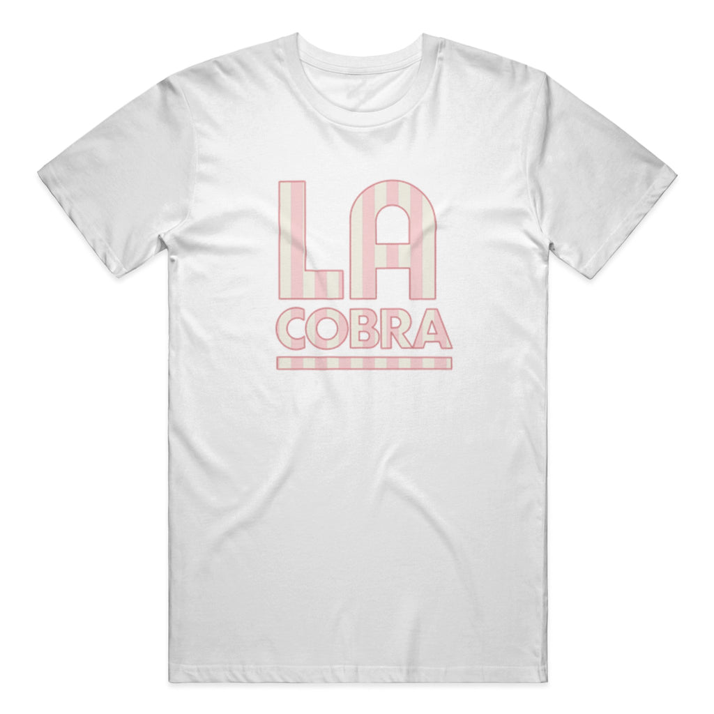 La Cobra Cabana stripe Pink Heavyweight Tee