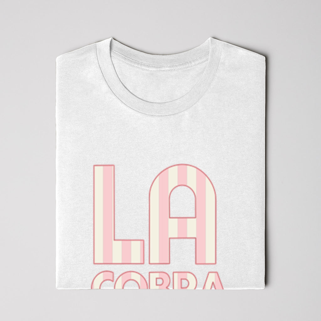 La Cobra Cabana stripe Pink Heavyweight Tee
