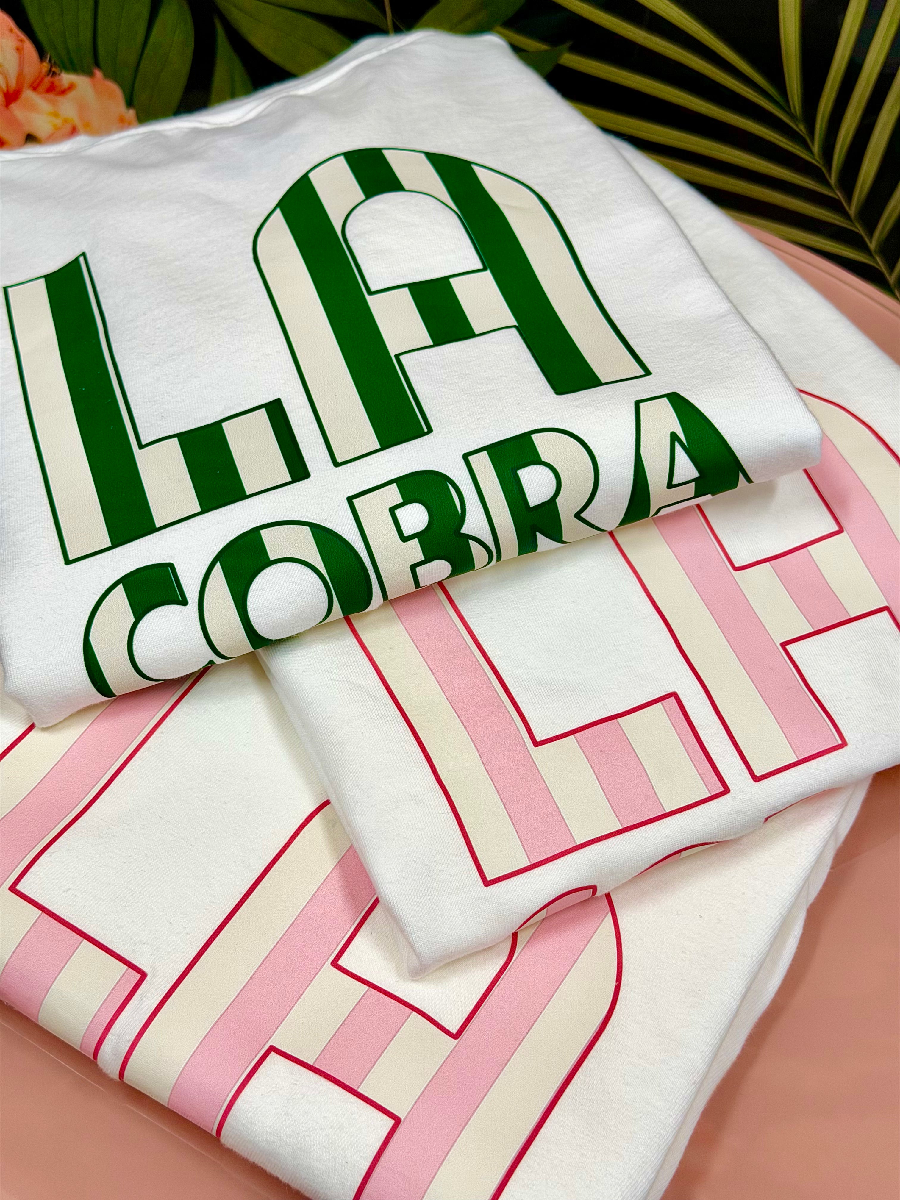 Cabana Stripe Heavyweight Tee - Pink